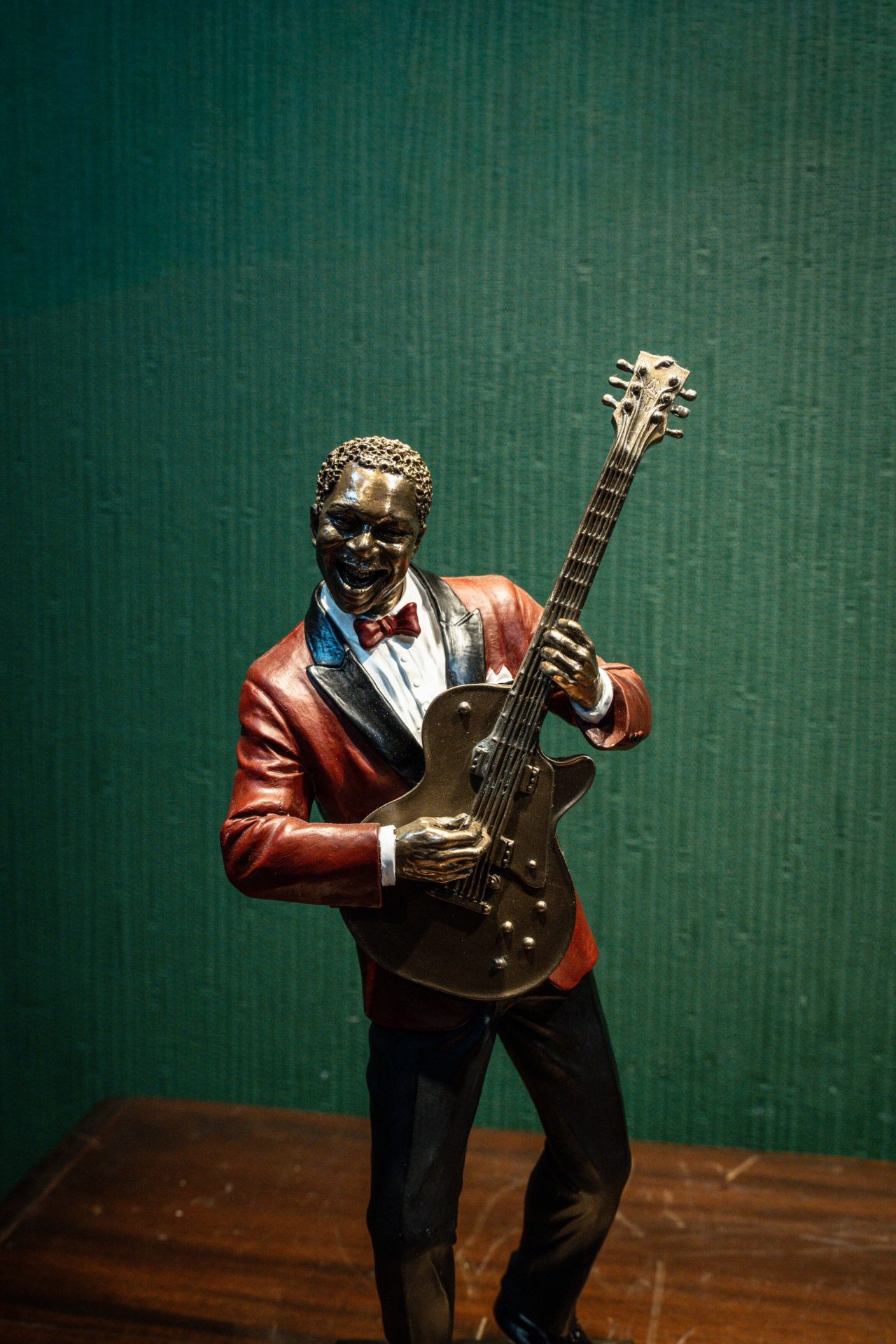 Vintage Caz Müzisyeni Gitar Çalan Adam Biblosu