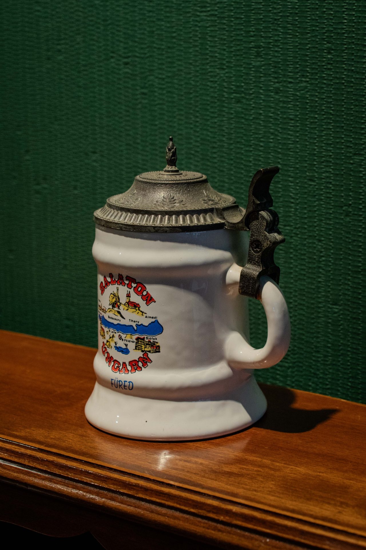 Vintage Kapaklı Seramik Bira Bardağı/Stein