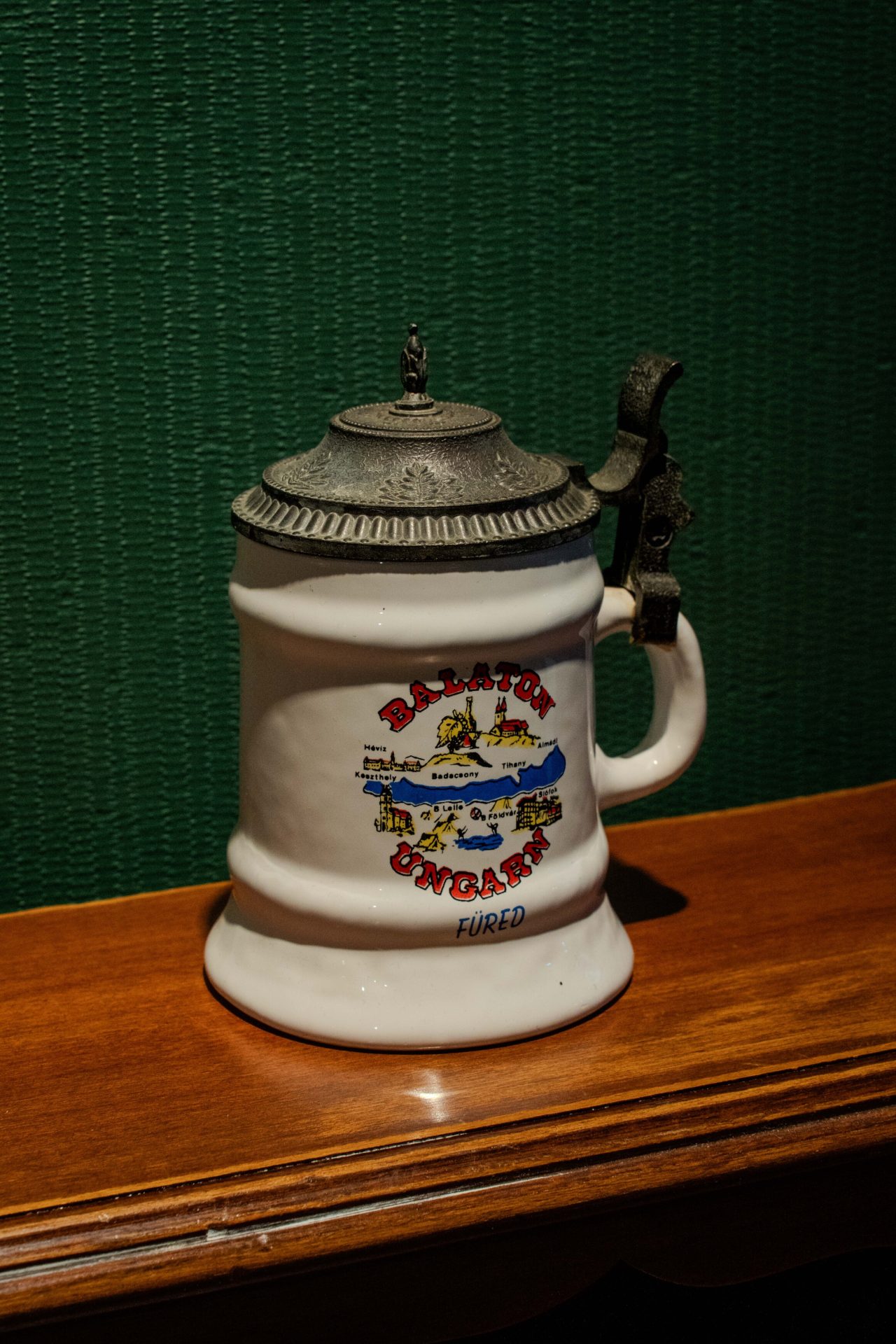 Vintage Kapaklı Seramik Bira Bardağı/Stein