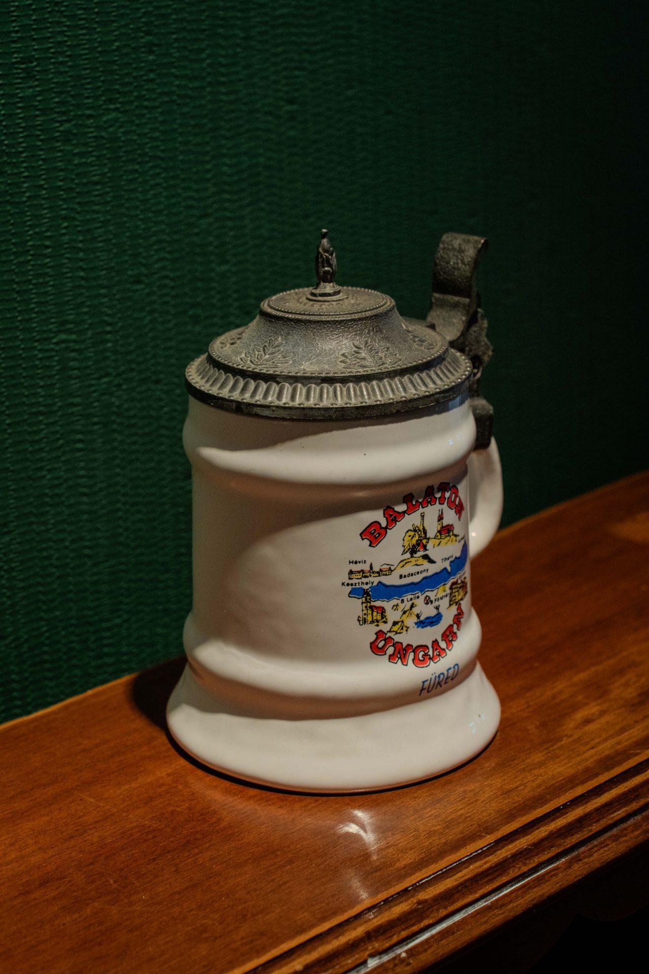 Vintage Kapaklı Seramik Bira Bardağı/Stein