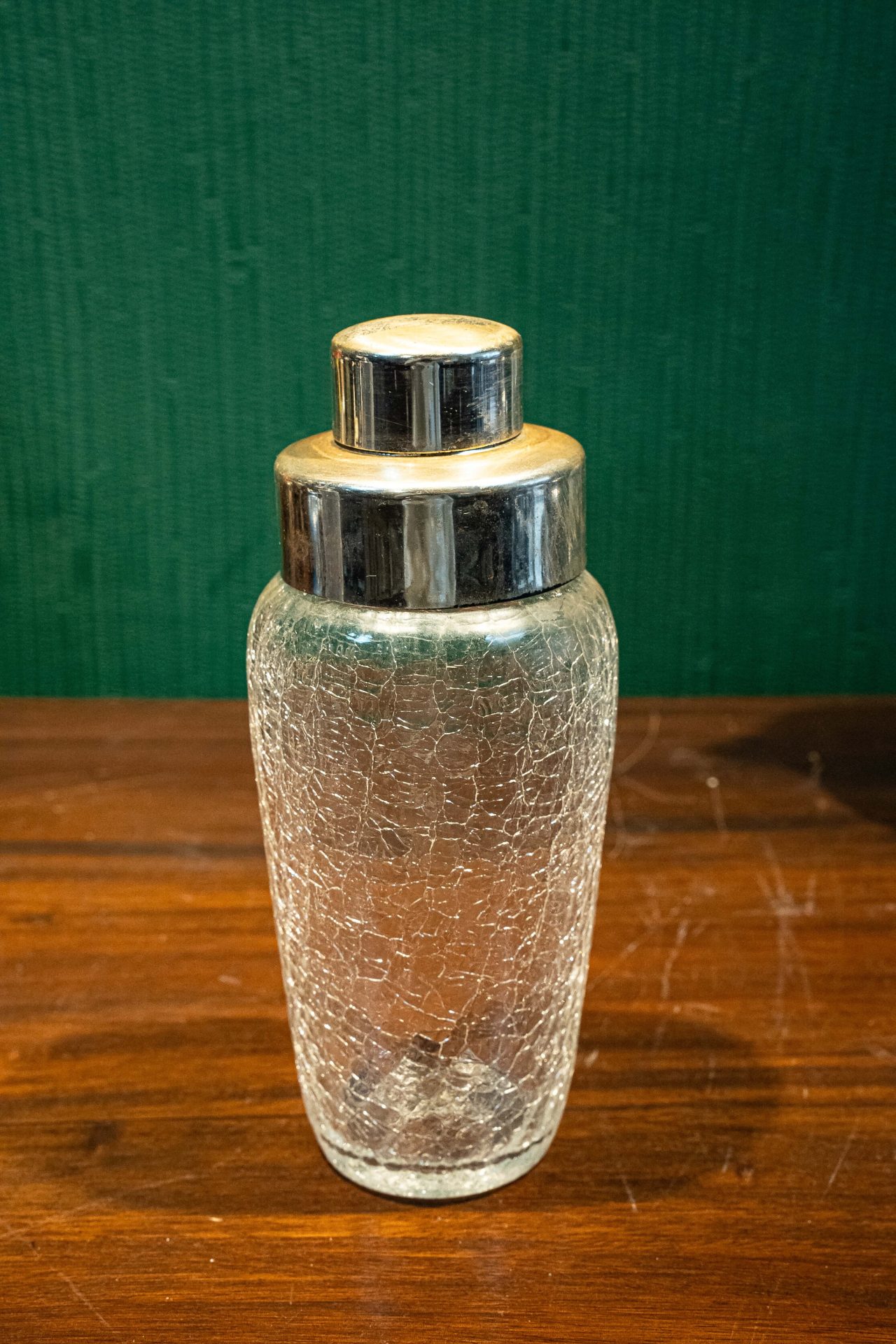 Vintage Çatlatma Cam İkili Shaker/Kokteyl Karıştırıcı Set