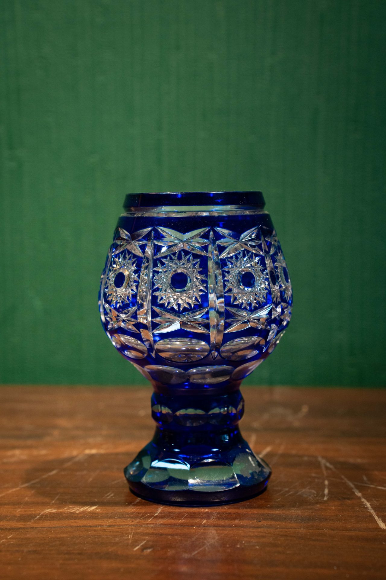 Vintage Bohemya Kesme Kristal El İşçiliği Kadeh/Kupa Seti