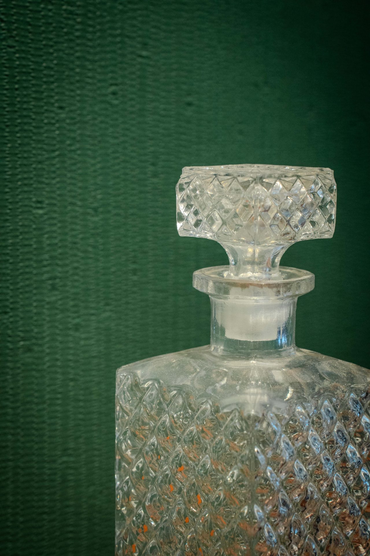 Vintage Kristal Viski Karafı -Komple Kesme Cam