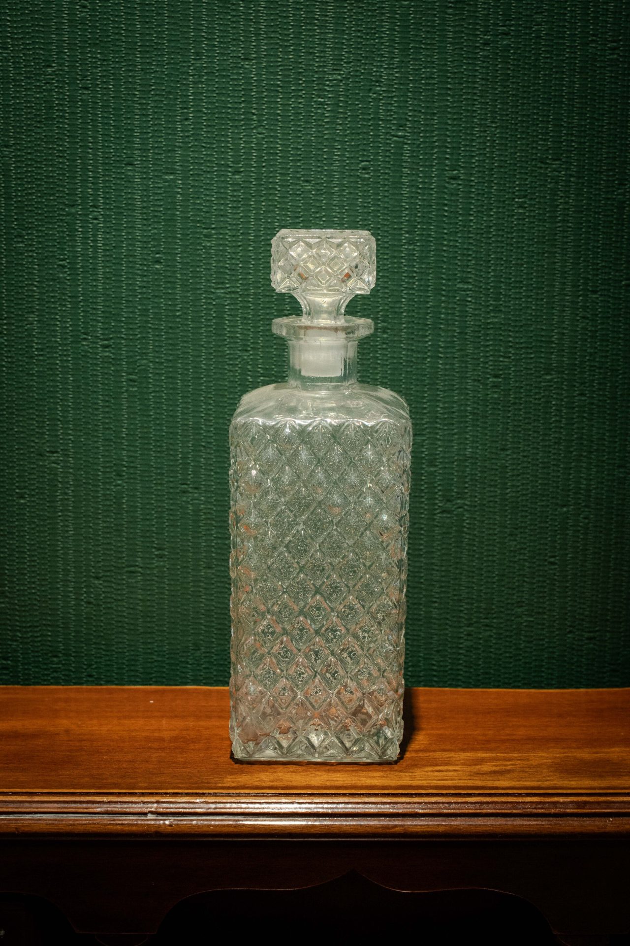 Vintage Kristal Viski Karafı -Komple Kesme Cam