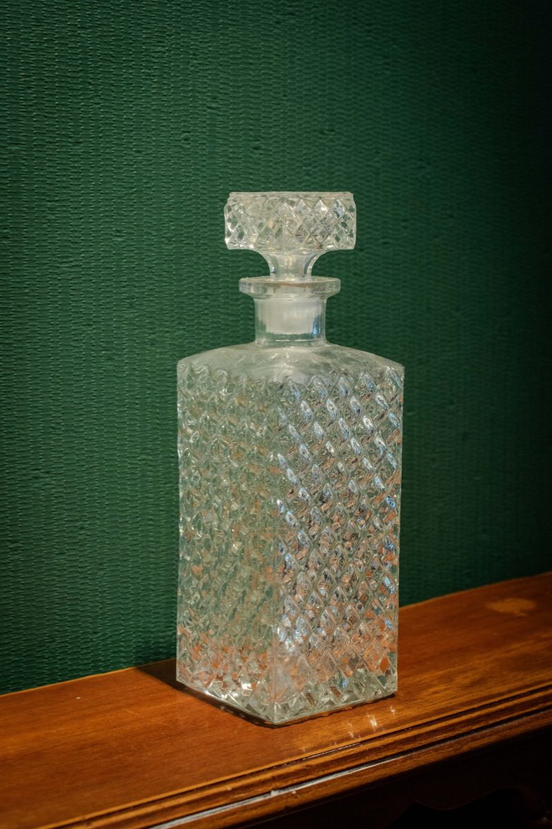 Vintage Kristal Viski Karafı -Komple Kesme Cam
