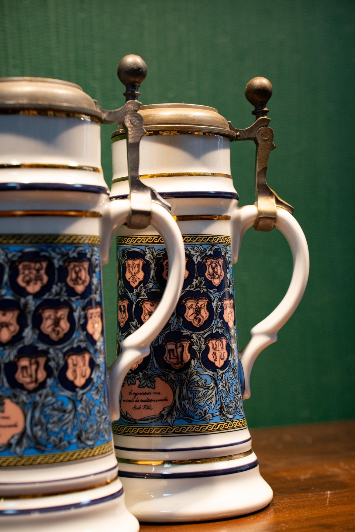Vintage Kapaklı Alman Bira Bardağı Seti