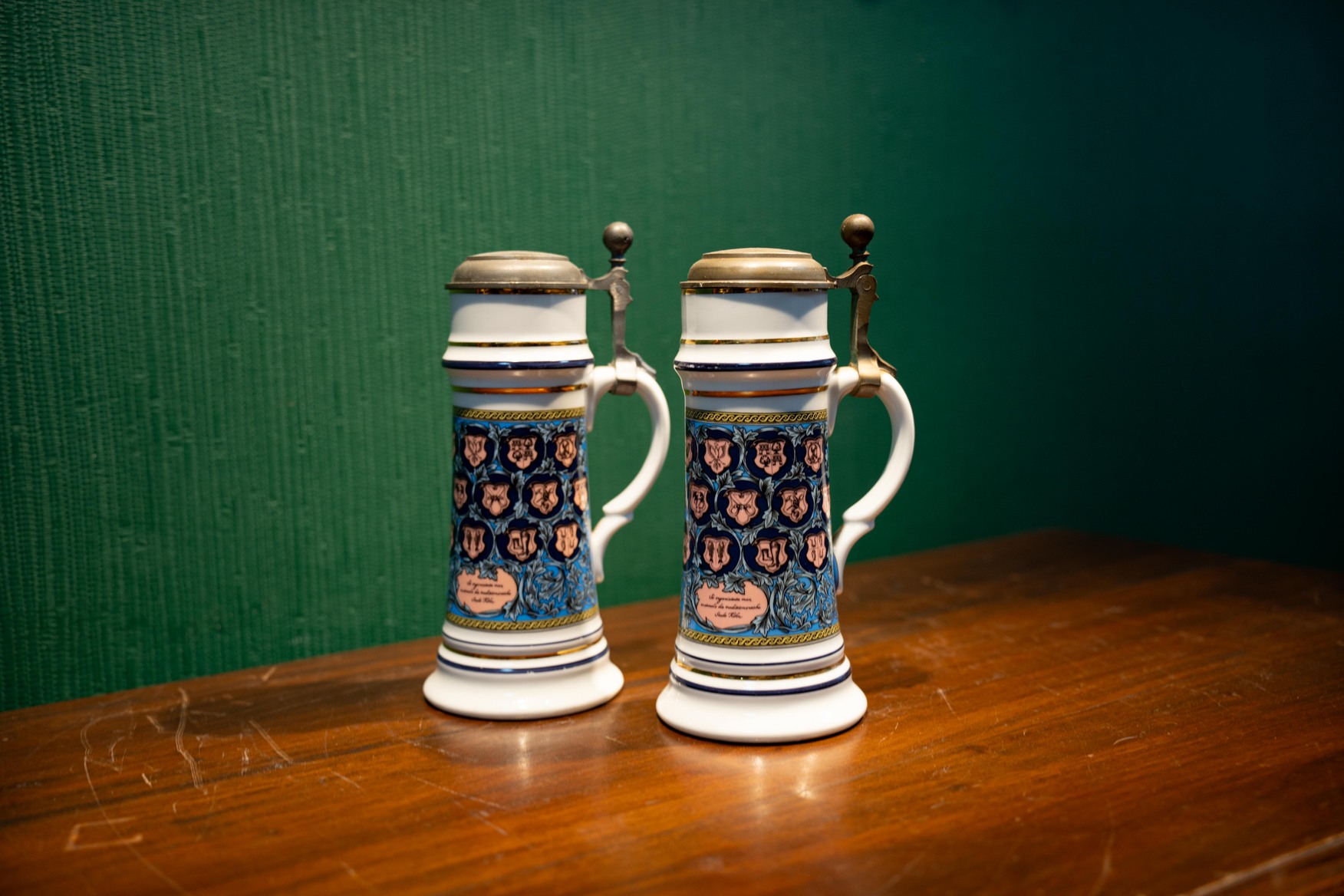 Vintage Kapaklı Alman Bira Bardağı Seti